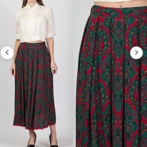 VTG Pendleton Women’s Maxi Skirt 14 Paisley Pleated A-Line 80s 90s Holiday boho